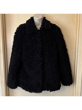 Audrey 3+1 Cozy Black Teddy Jacket size S